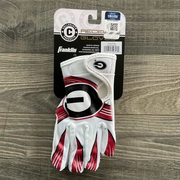 NEW Georgia Bulldogs NCAA Football Receiver Gloves Youth XS/S Franklin - Picture 3 of 6